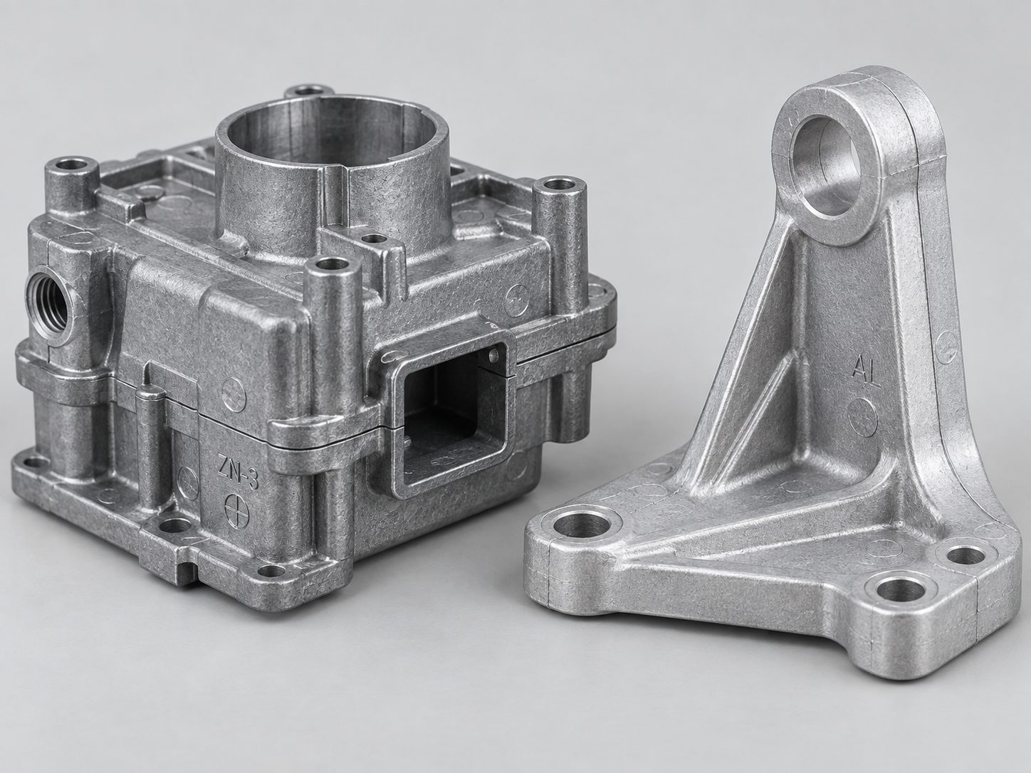 Druckgussgehäuse mit Kühlrippen und Aluminium-Halter